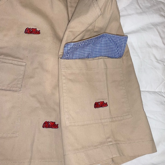 Vive la Fete boutique OLE MISS REBELS boys khaki shorts size 7 - Picture 4 of 7